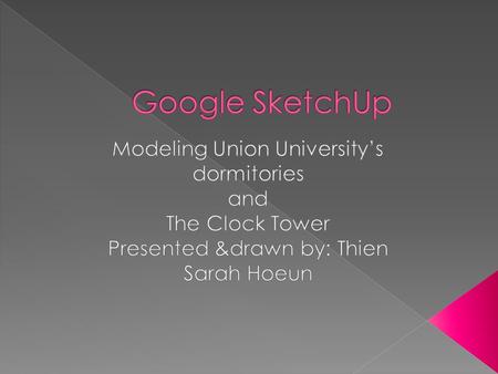  3- dimensional modeling software creates 2 basic types of models: solid models and surface models.  I used the surface models to drawn the 3D buildings.