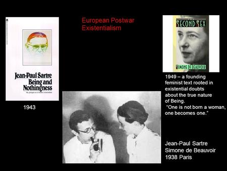 European Postwar Existentialism 1943 Jean-Paul Sartre