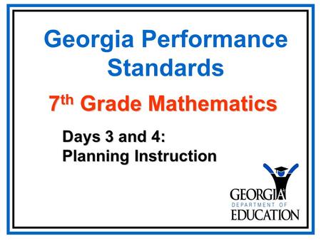 Georgia Performance Standards