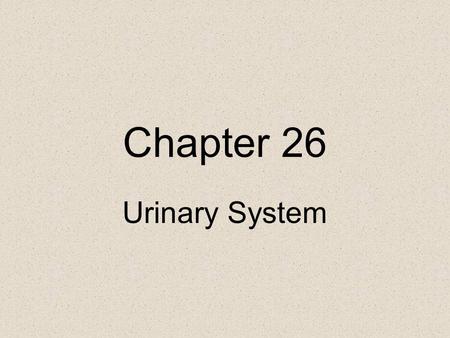 Chapter 26 Urinary System. Functions of the Kidneys Regulating blood ionic composition Regulating blood pH Regulating blood volume Regulating blood.