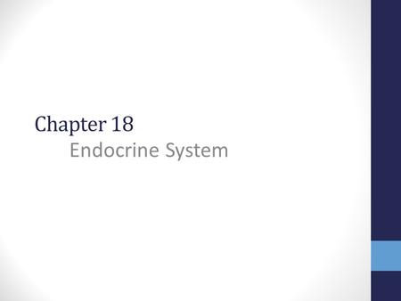 Chapter 18 Endocrine System. Anatomy and Physiology Review Hypothalamus Pituitary glands Gonads Adrenal glands Thyroid gland Parathyroid gland Pancreas.