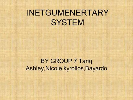 INETGUMENERTARY SYSTEM BY GROUP 7 Tariq Ashley,Nicole,kyrollos,Bayardo.