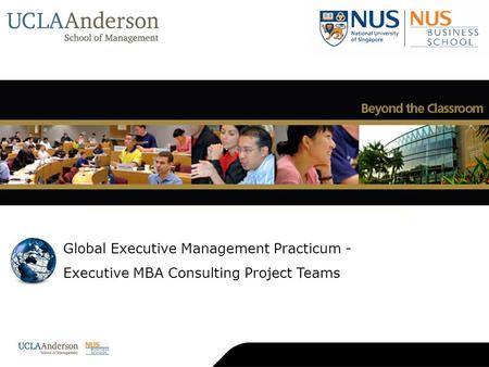 Global Executive Management Practicum - Executive MBA Consulting Project Teams About NUS About NUS Business School Deans Academic Directors World-Class.