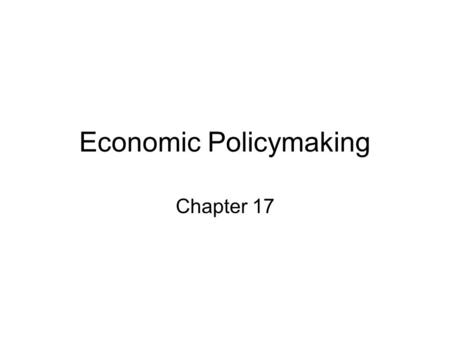 Economic Policymaking