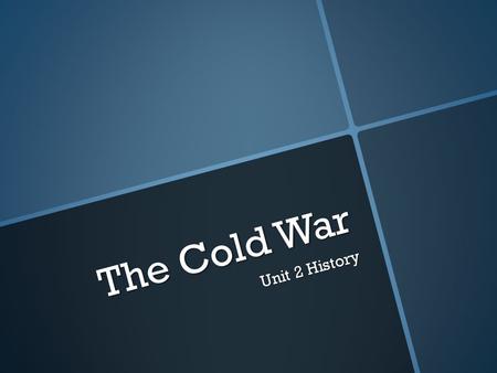 The Cold War Unit 2 History. Quagmire A quagmire is a situation that is difficult to get out of. Following the Cuban Missile Crisis it was clear that.