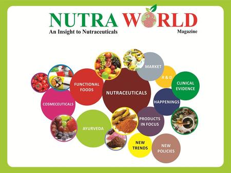 is a nutraceutical magazine which has been launched with the objective of providing insights about nutraceuticals and cosmeceuticals and their role in.