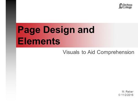 Page Design and Elements