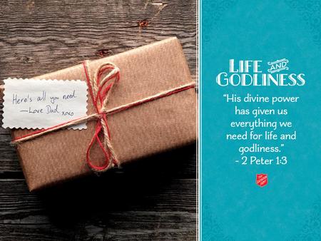 “His divine power has given us everything we need for life and godliness” 2 Peter 1:3