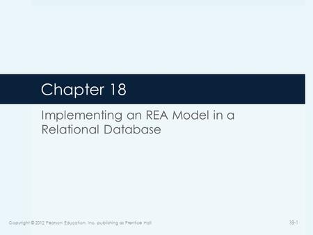 Implementing an REA Model in a Relational Database