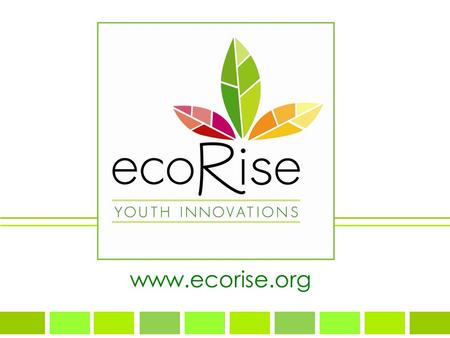 Www.ecorise.org. IMAGINE A 15 YEAR OLD inspiring youth to design a sustainable future for all.