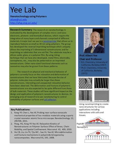 Yee Lab Nanotechnology using Polymers   Yee Lab Nanotechnology using Polymers.