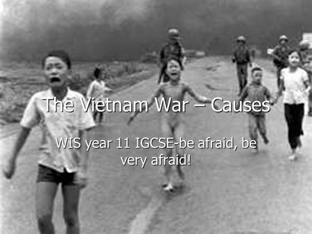 The Vietnam War – Causes WIS year 11 IGCSE-be afraid, be very afraid!