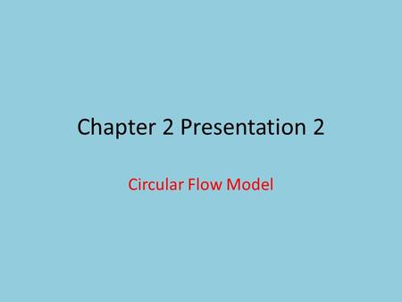 Chapter 2 Presentation 2 Circular Flow Model. “The Invisible Hand” 1776 book “The Wealth of Nations” by Adam Smith -private industries seeking to further.