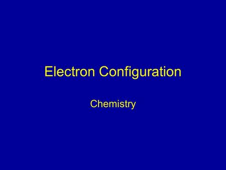 Electron Configuration