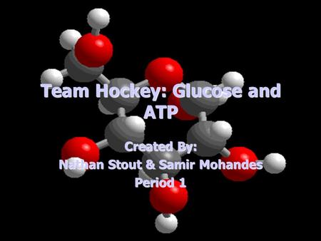 Team Hockey: Glucose and ATP Created By: Nathan Stout & Samir Mohandes Period 1.