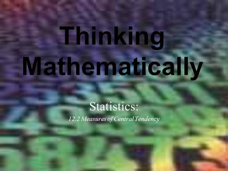 Thinking Mathematically