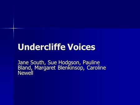 Undercliffe Voices Jane South, Sue Hodgson, Pauline Bland, Margaret Blenkinsop, Caroline Newell.