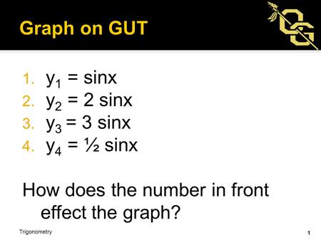 How does the number in front effect the graph?