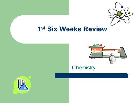 1 st Six Weeks Review Chemistry. 1. What are the 4 parts of Dalton’s Atomic Theory? All matter is made up of atoms Atoms cannot be divided Atoms combine.