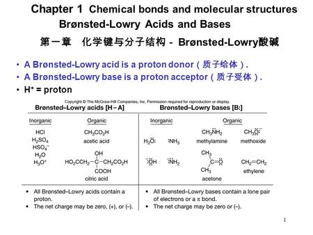 Chapter 1 Chemical bonds and molecular structures