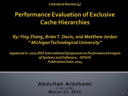 Abdullah Aldahami (11074595) March 23, 2010 1. 1. Introduction 2. Background 3. Simulation Techniques a.Experimental Settings b.Model Description c.Methodology.