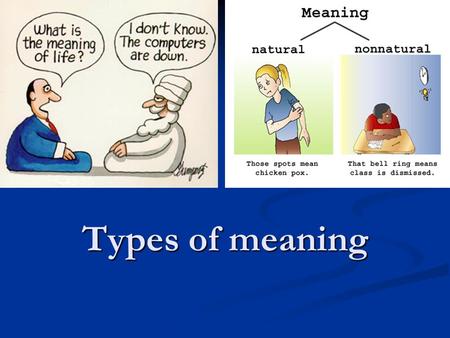 Types of meaning.