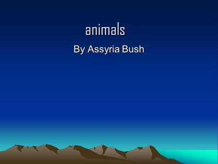 Animals By Assyria Bush. animals HIPPOPOTAMUS A mother hippopotamus gives birth to a single calf, usually in shallow water but sometimes on land. The.