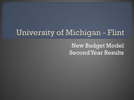 New Budget Model Second Year Results. Prior budget system featured central control and fixed budgets New budget system is variable with decentralized.