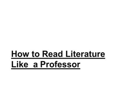 Thomas C. Foster. Professor of English, University of Michigan at Flint.