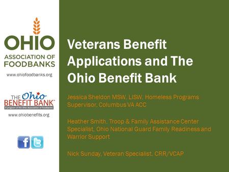 Veterans Benefit Applications and The Ohio Benefit Bank