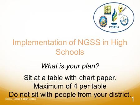 Implementation of NGSS in High Schools