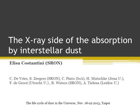 The X-ray side of the absorption by interstellar dust