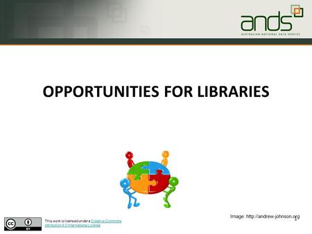 OPPORTUNITIES FOR LIBRARIES 1 Image:  This work is licensed under a Creative Commons Attribution 4.0 International LicenseCreative.