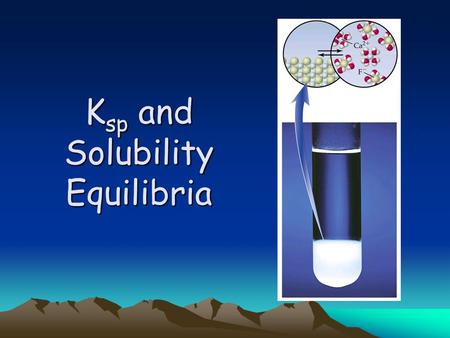 K sp and Solubility Equilibria. Saturated solutions of salts are another type of chemical equilibrium. Slightly soluble salts establish a dynamic equilibrium.