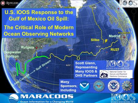 Madrid Deepwater Horizon Loop Current -----> Gulf Stream Rutgers U.S. IOOS Response to the Gulf of Mexico Oil Spill: The Critical Role of Modern Ocean.