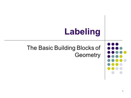 1 The Basic Building Blocks of Geometry Labeling.