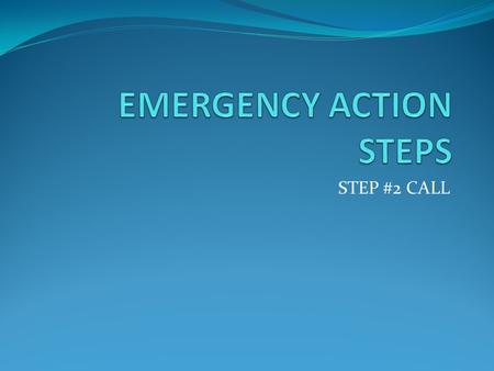 STEP #2 CALL. CALL 9-1-1 Calling 9-1-1 for help often is the most important action you can take to help an injured or ill person. What does calling 9-1-1.