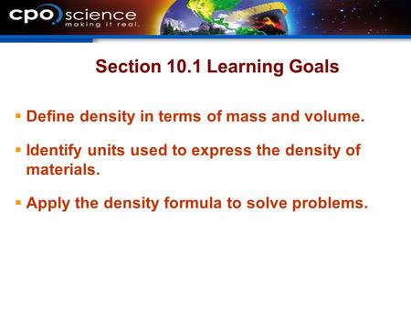 Section 10.1 Learning Goals