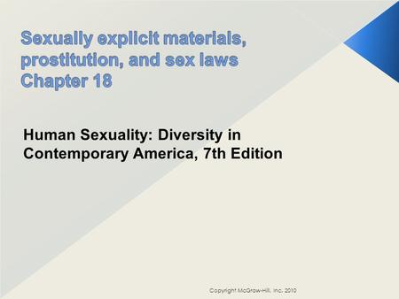 Copyright McGraw-Hill, Inc. 2010 Human Sexuality: Diversity in Contemporary America, 7th Edition.