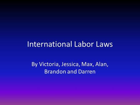 International Labor Laws