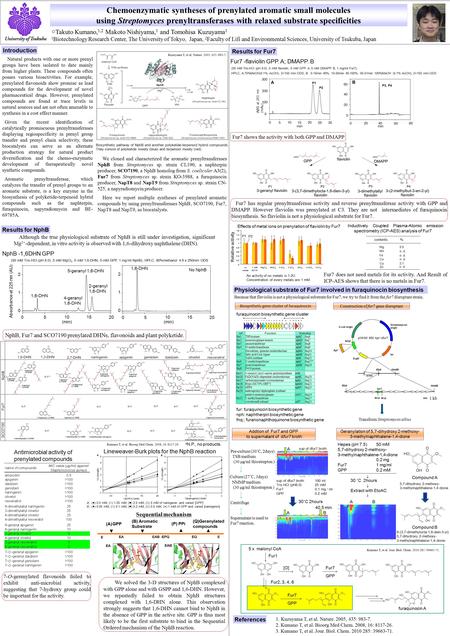 1.Kuzuyama T, et al. Nature. 2005, 435: 983-7. 2. Kumano T, et al. Bioorg Med Chem. 2008, 16: 8117-26. 3. Kumano T, et al. Jour. Biol. Chem. 2010 285: