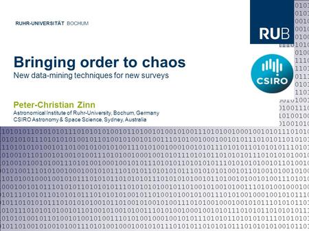 Peter-Christian Zinn | Bringing order to chaos | SKANZ 2012 | Auckland, New Zealand 1010101011101010101001011010010100101001110101001000100101011101010110101010.