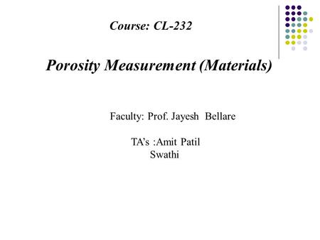 Porosity Measurement (Materials)