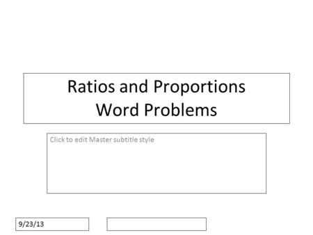 Ratios and Proportions Word Problems