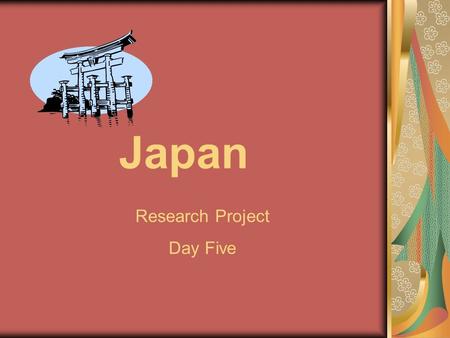 Japan Research Project Day Five. History In 1945, what two countries were at war?two countries Who was Sadako Sasaki and why is she known all around the.