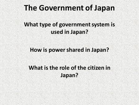 The Government of Japan