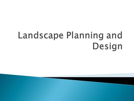 Landscape Planning and Design