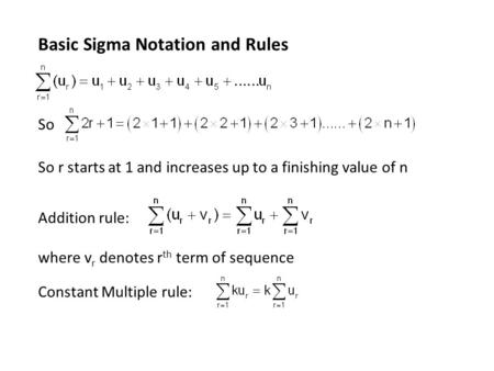 Basic Sigma Notation and Rules