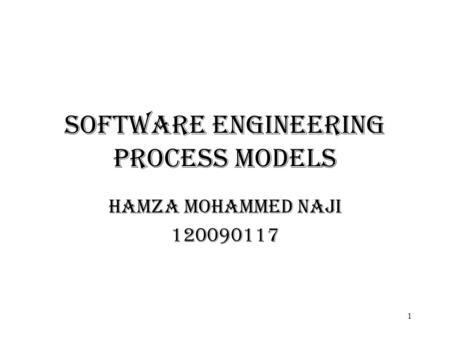 Software Engineering process models