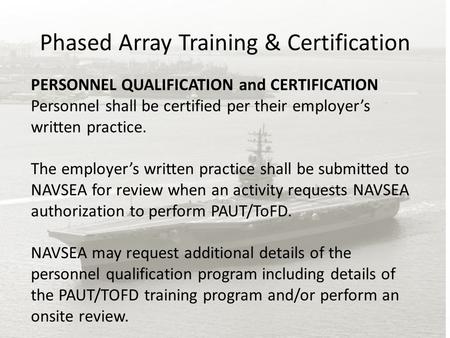 Phased Array Training & Certification